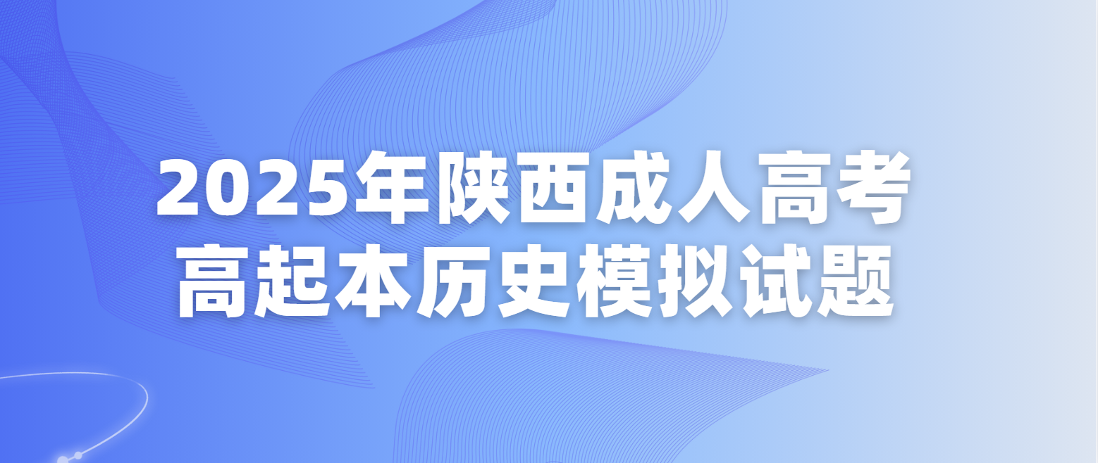 2025年陕西成人高考高起本《历史》模拟试题